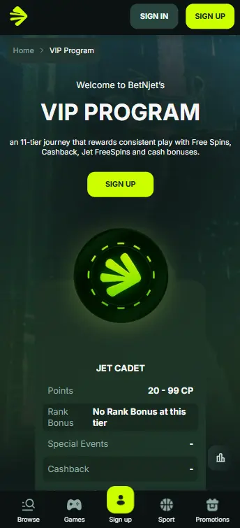 VIP Program on Mobile